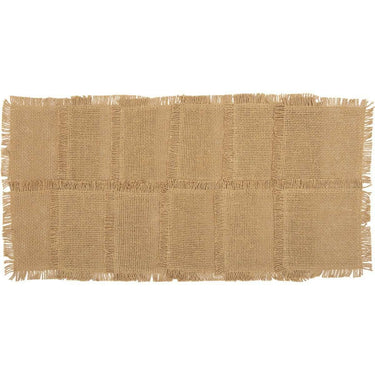 Burlap Natural Coaster Set of 12 Fringed 4